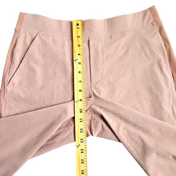 Athleta Brooklyn Textured Ankle Pants Grain Camo Mocha Latte Size 10 - Picture 13 of 17